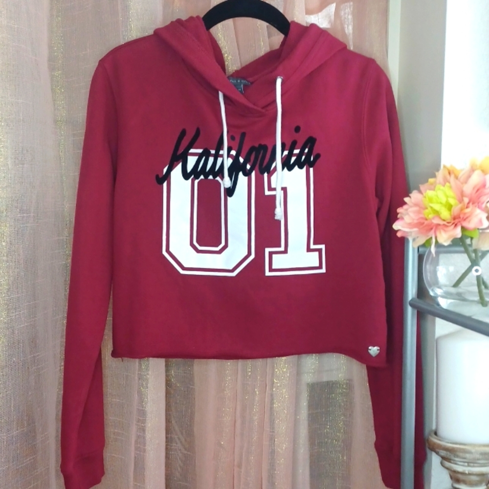 KENDALL & KYLIE Hooded Cropped Sweatshirt